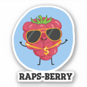Rap-bes Funny Rapper Raspberry Pun Sticker