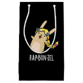 Rap-bun-zel Funny Bunny Pun Dark BG Klein Cadeauzakje (Voorkant)