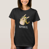Rap-bun-zel Funny Bunny Pun Dark BG T-shirt (Voorkant)