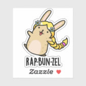 Rap-bun-zel Funny Bunny Pun Sticker (Vel)