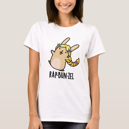 Rap-bun-zel Funny Bunny Pun T-shirt (Voorkant)