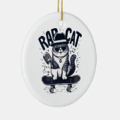 Rap Cat Harmony Keramisch Ornament (Rechts)