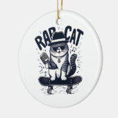 Rap Cat Harmony Keramisch Ornament (Links)
