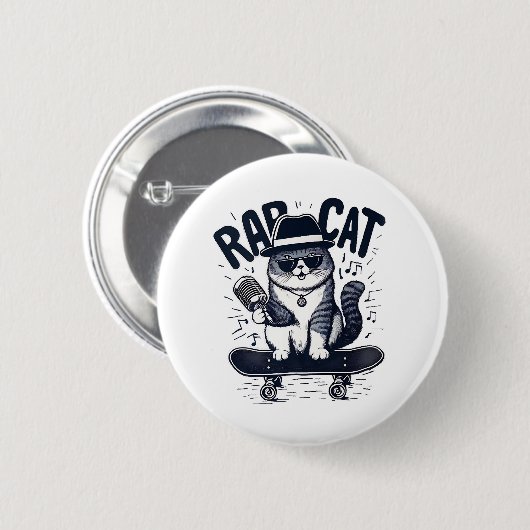 Rap Cat Harmony Ronde Button 5,7 Cm (Voorkant /achterkant)
