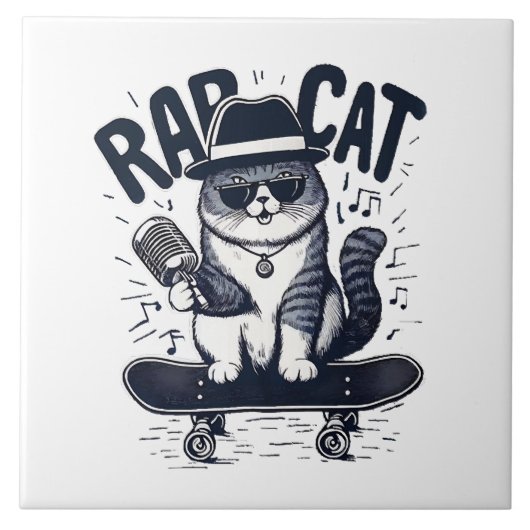 Rap Cat Harmony Tegeltje (Voorkant)