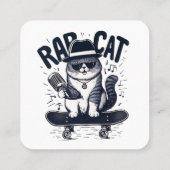 Rap Cat Harmony Vierkante Visitekaartje (Achterkant)