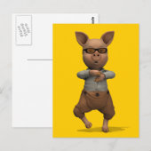 Rap Dancing Pig Briefkaart (Voorkant / Achterkant)