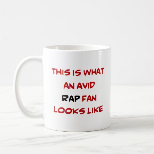rap fan, enthousiast koffiemok (Links)