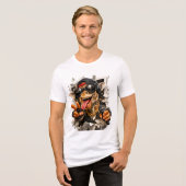 Rap-giraffe-uitbarstingsshirt Tri-Blend Shirt (Voorkant volledig)