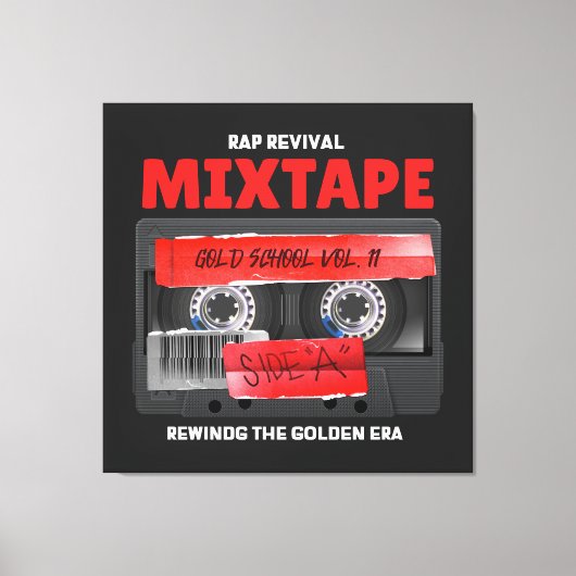 Rap Revival Golden Era Mixtape Canvas Afdruk (Voorkant)