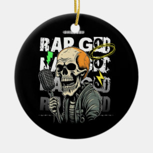 Rap Skull Keramisch Ornament