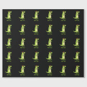 Rap-tegel Funny Reptile Lizard Pun Dark BG Cadeaupapier (Vlak)