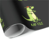 Rap-tegel Funny Reptile Lizard Pun Dark BG Cadeaupapier (Rol Hoek)