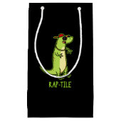 Rap-tegel Funny Reptile Lizard Pun Dark BG Klein Cadeauzakje (Voorkant)