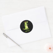 Rap-tegel Funny Reptile Lizard Pun Dark BG Ronde Sticker (Envelop)