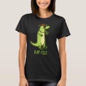 Rap-tegel Funny Reptile Lizard Pun Dark BG T-shirt (Voorkant)