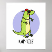 Rap-tegel Funny Reptile Lizard Pun Poster (Voorkant)