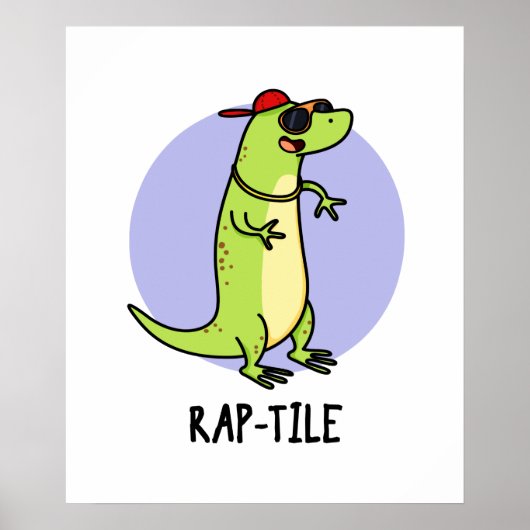 Rap-tegel Funny Reptile Lizard Pun Poster (Voorkant)