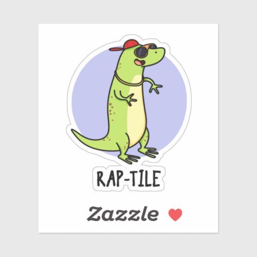 Rap-tegel Funny Reptile Lizard Pun Sticker (Vel)