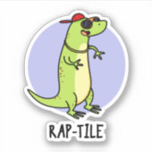 Rap-tegel Funny Reptile Lizard Pun Sticker (Voorkant)
