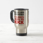 Rap Versus Rock Paper Scissors Funny Travel Mug Reisbeker (Voorkant links)