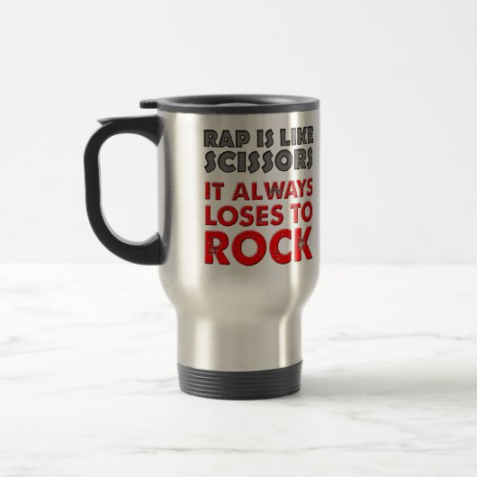 Rap Versus Rock Paper Scissors Funny Travel Mug Reisbeker (Links)