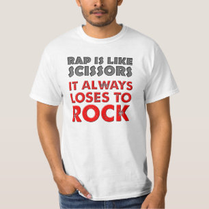 Rap Versus Rock Paper Scissors Grappig T-shirt