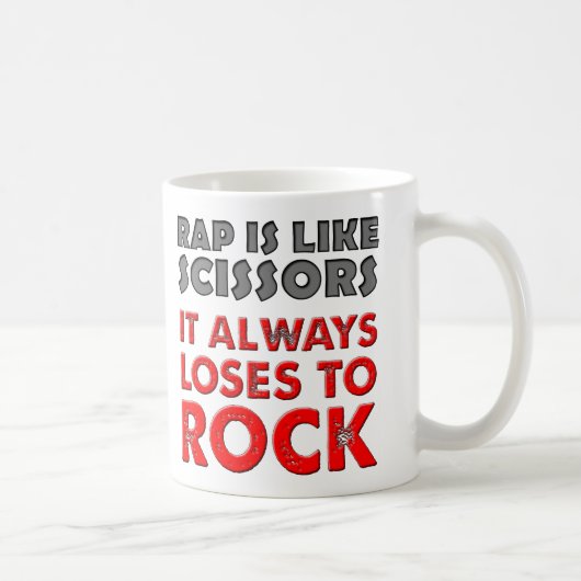 Rap Versus Rock Paper Scissors Grappige Mok (Rechts)