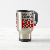 Rap Versus Rock Paper Scissors Grappige Reisbeker (Voorkant rechts)