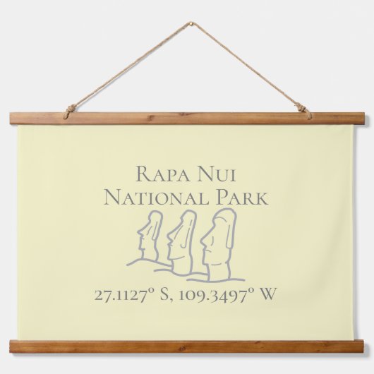 Rapa Nui Latitude & Lengtegraad Hangend Wandkleed (Voorkant)