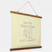 Rapa Nui Latitude & Lengtegraad Hangend Wandkleed (Gebogen)