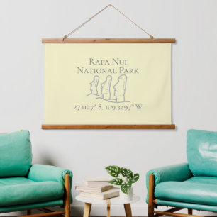 Rapa Nui Latitude & Lengtegraad Hangend Wandkleed