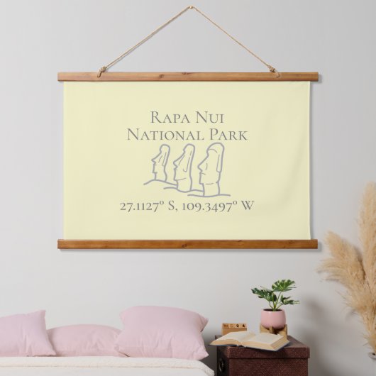 Rapa Nui Latitude & Lengtegraad Hangend Wandkleed (Slaapkamer)