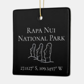 Rapa Nui Latitude & Lengtegraad op maat Keramisch Ornament (Links)