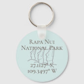 Rapa Nui Latitude & Lengtegraad Sleutelhanger (Voorkant)