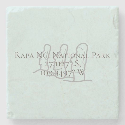 Rapa Nui Latitude & Longitude  Stenen Onderzetter (Voorkant)