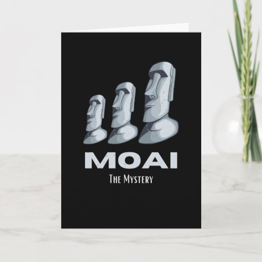 Rapa Nui Moai Paaseiland Standbeelden Hoofden Myst Kaart (Voorkant)