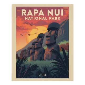 Rapa Nui Nationaal Park - Chili - Paaseiland Perfect Poster