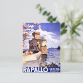 Rapallo Genova Italië Poster voor reizen Briefkaart (Staand voorkant)