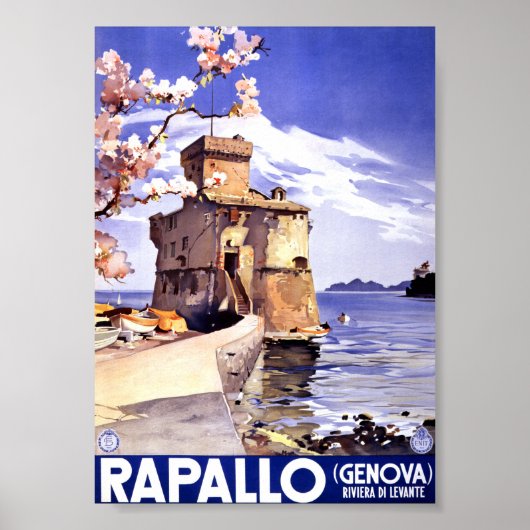 Rapallo Genova Italië Vintage Reisposter Poster (Voorkant)
