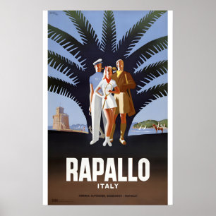 Rapallo ItaliëJaren 40 Vintage Stijl Italiaanse Re Poster