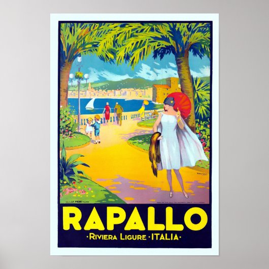 Rapallo Italy vintage travel Poster (Voorkant)