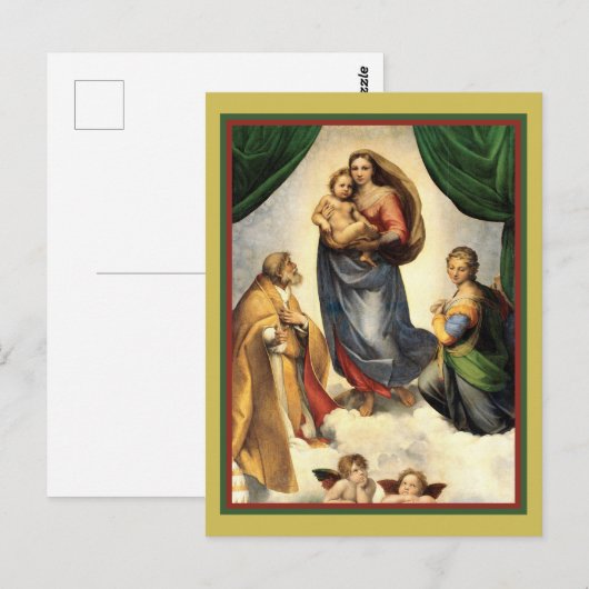 Raphael (1483 - 1520) Sistine Madonna 1512 Briefkaart (Voorkant / Achterkant)