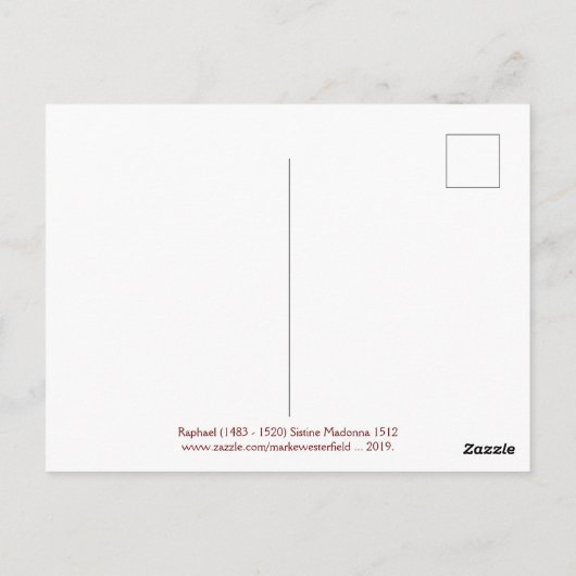 Raphael (1483 - 1520) Sistine Madonna 1512 Briefkaart (Achterkant)