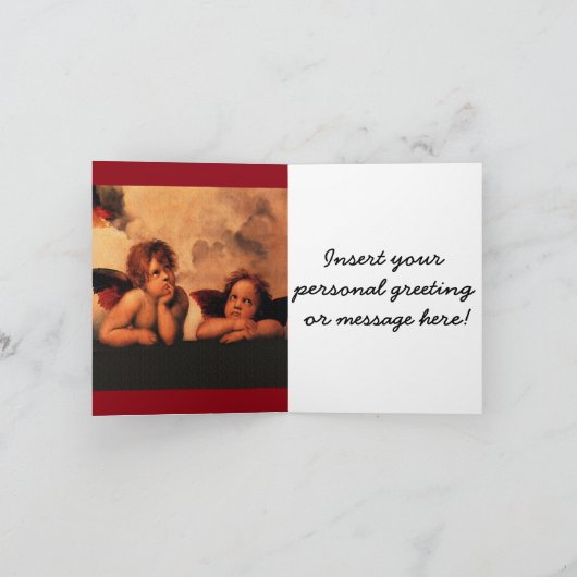 Raphael Angelic Cherub Art Feestdagen Kaart (Binnen)