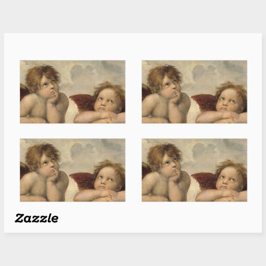 Raphael Cherubs Angels Rechthoekige Sticker (Vel)
