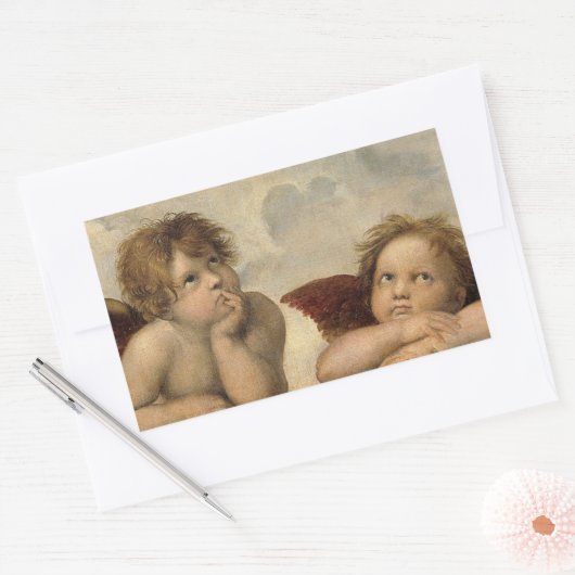 Raphael Cherubs Angels Rechthoekige Sticker (Envelop)