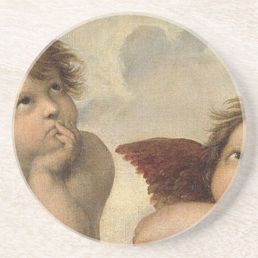 Raphael Cherubs Angels Zandsteen Onderzetter (Voorkant)