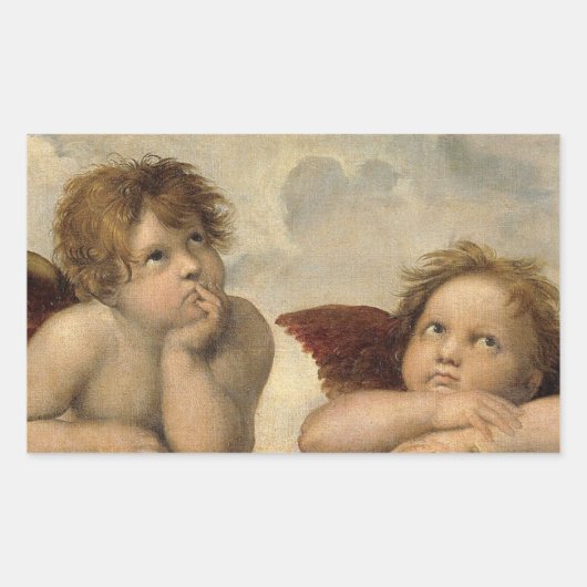 Raphael Cherubs Engelen Rechthoekige Sticker (Voorkant)