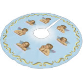 Raphael Cherubs & Gouden Frame op Lichtblauw Kerstboom Rok (Gekanteld)